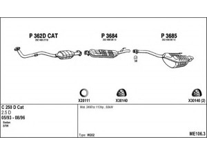 FENNO ME106.3 išmetimo sistema 
 Išmetimo sistema -> Išmetimo sistema, visa
