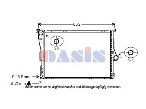 AKS DASIS 050006N radiatorius, variklio aušinimas 
 Aušinimo sistema -> Radiatorius/alyvos aušintuvas -> Radiatorius/dalys
3400013, 3414986