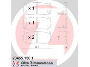 ZIMMERMANN 23455.130.1 stabdžių trinkelių rinkinys, diskinis stabdys 
 Techninės priežiūros dalys -> Papildomas remontas
0K2FC2628Z, 0K9A02628Z, OK9A02628Z