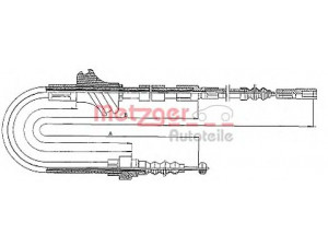 METZGER 10.4094 trosas, stovėjimo stabdys 
 Stabdžių sistema -> Valdymo svirtys/trosai
4A0 609 721C, 4A0 609 721F