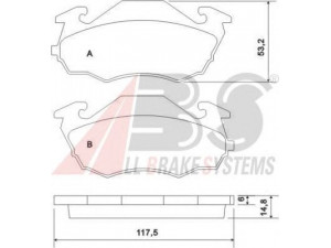 A.B.S. 36971 stabdžių trinkelių rinkinys, diskinis stabdys
26290-TA070