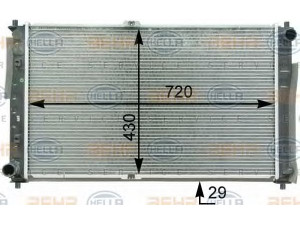 HELLA 8MK 376 763-591 radiatorius, variklio aušinimas 
 Aušinimo sistema -> Radiatorius/alyvos aušintuvas -> Radiatorius/dalys
0K552-15200, 0K552-15200A, 0K552-15200B