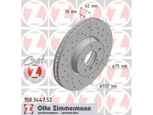 ZIMMERMANN 150.3447.52 stabdžių diskas 
 Dviratė transporto priemonės -> Stabdžių sistema -> Stabdžių diskai / priedai
3411 6 771 985, 3411 6 793 245
