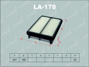 LYNXauto LA-178 oro filtras 
 Techninės priežiūros dalys -> Techninės priežiūros intervalai
8-94376-353-0, JE48-13-Z40, AY120-TY006
