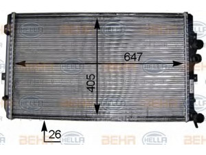 HELLA 8MK 376 910-181 radiatorius, variklio aušinimas 
 Aušinimo sistema -> Radiatorius/alyvos aušintuvas -> Radiatorius/dalys
180 121 251 B