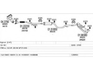 MTS C250533005732 išmetimo sistema 
 Išmetimo sistema -> Išmetimo sistema, visa
