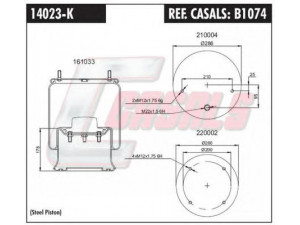 CASALS B1074 dėklas, pneumatinė pakaba 
 Pakaba -> Pneumatinė pakaba
3229003100, 3229213100, 3229223100