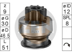 ERA 225252 laisvos eigos pavara, starteris 
 Elektros įranga -> Starterio sistema -> Starterių dalys
M191T12871, 31320-60A10, 96 058 480