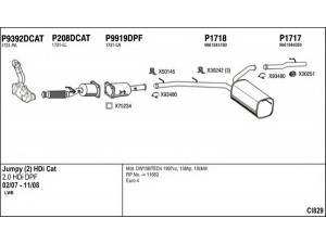 FENNO CI829 išmetimo sistema 
 Išmetimo sistema -> Išmetimo sistema, visa