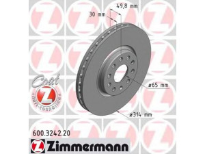 ZIMMERMANN 600.3242.20 stabdžių diskas 
 Stabdžių sistema -> Diskinis stabdys -> Stabdžių diskas
1K0 615 301 AJ