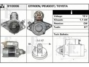 EDR 910006 starteris 
 Elektros įranga -> Starterio sistema -> Starteris
5802EY