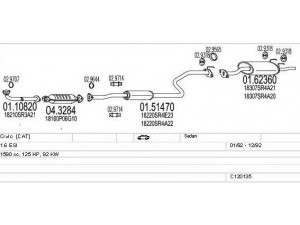 MTS C120135008820 išmetimo sistema 
 Išmetimo sistema -> Išmetimo sistema, visa