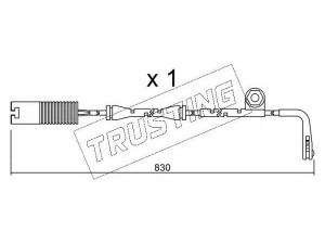 TRUSTING SU.104 įspėjimo kontaktas, stabdžių trinkelių susidėvėjimas 
 Stabdžių sistema -> Susidėvėjimo indikatorius, stabdžių trinkelės
34 35 1 163 065, 34 35 2 229 018