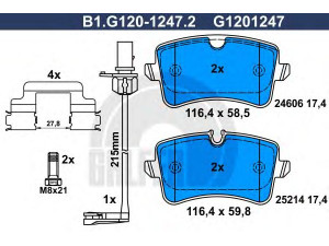 GALFER B1.G120-1247.2 stabdžių trinkelių rinkinys, diskinis stabdys 
 Techninės priežiūros dalys -> Papildomas remontas
4G0 698 451 A, 4G0 698 451 B, 4G0 698 451 C