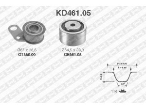 SNR KD461.05 paskirstymo diržo komplektas 
 Techninės priežiūros dalys -> Papildomas remontas
ERR1972, ETC8560