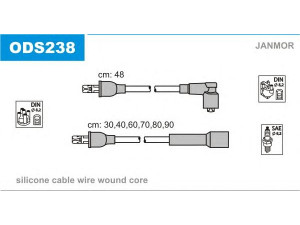 JANMOR ODS238 uždegimo laido komplektas 
 Kibirkšties / kaitinamasis uždegimas -> Uždegimo laidai/jungtys
1612430, 1612476, 1612483, 90296017