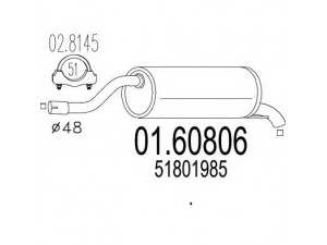 MTS 01.60806 galinis duslintuvas 
 Išmetimo sistema -> Duslintuvas
51801985