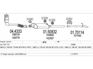 MTS C110777020183 išmetimo sistema 
 Išmetimo sistema -> Išmetimo sistema, visa
