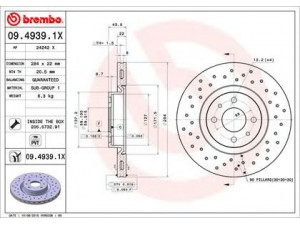 BREMBO 09.4939.1X stabdžių diskas 
 Dviratė transporto priemonės -> Stabdžių sistema -> Stabdžių diskai / priedai
46445004, 46455892, 60806135, 60810404