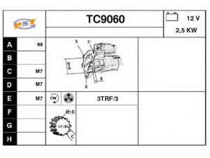 SNRA TC9060 starteris 
 Elektros įranga -> Starterio sistema -> Starteris