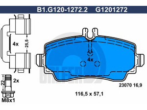 GALFER B1.G120-1272.2 stabdžių trinkelių rinkinys, diskinis stabdys 
 Techninės priežiūros dalys -> Papildomas remontas
168 420 01 20, 168 420 07 20, 168 420 13 20