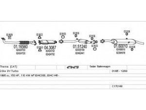 MTS C170148008499 išmetimo sistema 
 Išmetimo sistema -> Išmetimo sistema, visa