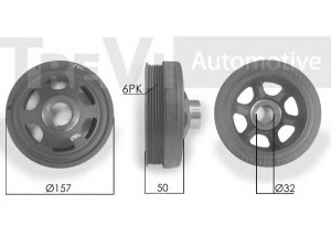 TREVI AUTOMOTIVE PC1056 skriemulys, alkūninis velenas 
 Diržinė pavara -> Dirželio skriemulys
A1120350600, A1120350800, A1120350900
