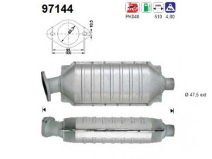 AS 97144 katalizatoriaus keitiklis 
 Išmetimo sistema -> Katalizatoriaus keitiklis
30850993, 8602958