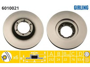 GIRLING 6010021 stabdžių diskas 
 Stabdžių sistema -> Diskinis stabdys -> Stabdžių diskas
4403283, 9111283, 7700561367, 7701204281
