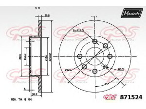 MAXTECH 871524.6880 stabdžių diskas 
 Stabdžių sistema -> Diskinis stabdys -> Stabdžių diskas
5 69 020, 9195981