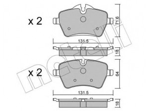 METELLI 22-0768-0 stabdžių trinkelių rinkinys, diskinis stabdys 
 Techninės priežiūros dalys -> Papildomas remontas
34 11 6 770 251, 34 11 6 778 320