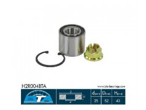 BTA H2R004BTA rato guolio komplektas 
 Ašies montavimas/vairavimo mechanizmas/ratai -> Rato stebulė/montavimas -> Rato guolis
77 01 463 986, 77 03 090 325