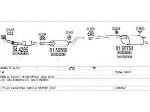 MTS C380827012603 išmetimo sistema 
 Išmetimo sistema -> Išmetimo sistema, visa