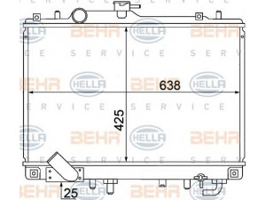 HELLA 8MK 376 770-391 radiatorius, variklio aušinimas 
 Aušinimo sistema -> Radiatorius/alyvos aušintuvas -> Radiatorius/dalys
MN153205, MN153208, MR239626, MR514709