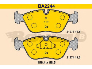 BARUM BA2244 stabdžių trinkelių rinkinys, diskinis stabdys 
 Techninės priežiūros dalys -> Papildomas remontas
271587, 271859, 272343, 30648381