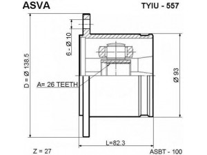 ASVA TYIU-557 jungčių komplektas, kardaninis velenas 
 Ratų pavara -> Sujungimai/komplektas
43403-27010, 43403-28010