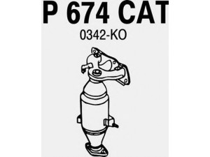 FENNO P674CAT katalizatoriaus keitiklis 
 Išmetimo sistema -> Katalizatoriaus keitiklis
BM91263H, 0342K3, 17140-0Q010, 17140-4O030