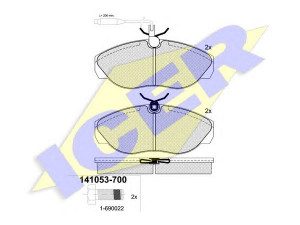 ICER 141053-700 stabdžių trinkelių rinkinys, diskinis stabdys 
 Techninės priežiūros dalys -> Papildomas remontas
4251.17, 9 945 788, 4251.16