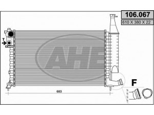 AHE 106.067 radiatorius, variklio aušinimas 
 Aušinimo sistema -> Radiatorius/alyvos aušintuvas -> Radiatorius/dalys
133047