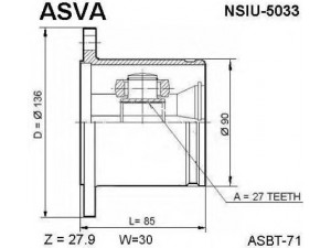 ASVA NSIU-5033 jungčių komplektas, kardaninis velenas 
 Ratų pavara -> Sujungimai/komplektas
39741-31G25