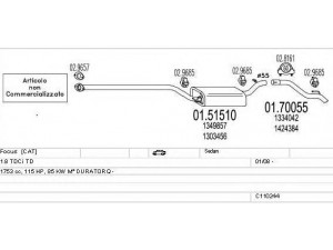 MTS C110244003972 išmetimo sistema 
 Išmetimo sistema -> Išmetimo sistema, visa
