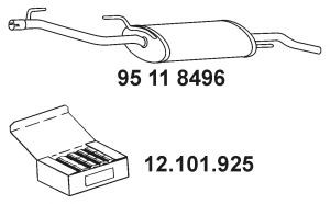 EBERSPÄCHER 95 11 8496 galinis duslintuvas 
 Išmetimo sistema -> Duslintuvas
1H6.253.609 AC, 1H6253609, 1H6253609N