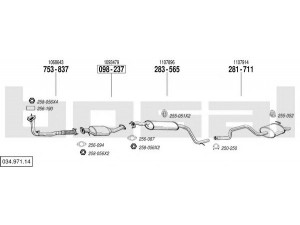 BOSAL 034.971.14 išmetimo sistema 
 Išmetimo sistema -> Išmetimo sistema, visa