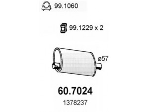 ASSO 60.7024 galinis duslintuvas 
 Išmetimo sistema -> Duslintuvas
1274586, 1378237, 9179120