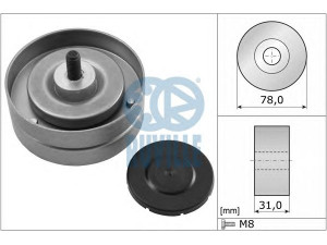 RUVILLE 56310 kreipiantysis skriemulys, V formos rumbuotas diržas 
 Diržinė pavara -> V formos rumbuotas diržas/komplektas -> Laisvasis/kreipiamasis skriemulys
077 109 244 F