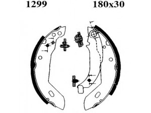 BSF 01299 stabdžių trinkelių komplektas 
 Techninės priežiūros dalys -> Papildomas remontas
424100000, 424123, 424172, 4241E5
