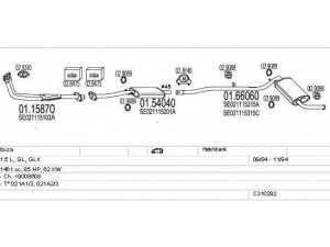 MTS C310292007442 išmetimo sistema 
 Išmetimo sistema -> Išmetimo sistema, visa