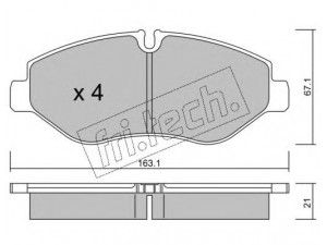 fri.tech. 687.1 stabdžių trinkelių rinkinys, diskinis stabdys 
 Techninės priežiūros dalys -> Papildomas remontas
42555881, 42561355