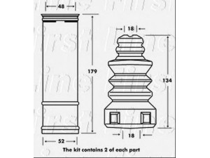 FIRST LINE FPK7084 apsauginio dangtelio komplektas, amortizatorius
1K0511353M, 1K0513425A, 1K0511353M