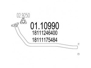 MTS 01.10990 išleidimo kolektorius 
 Išmetimo sistema -> Išmetimo vamzdžiai
18111175484, 18111246400